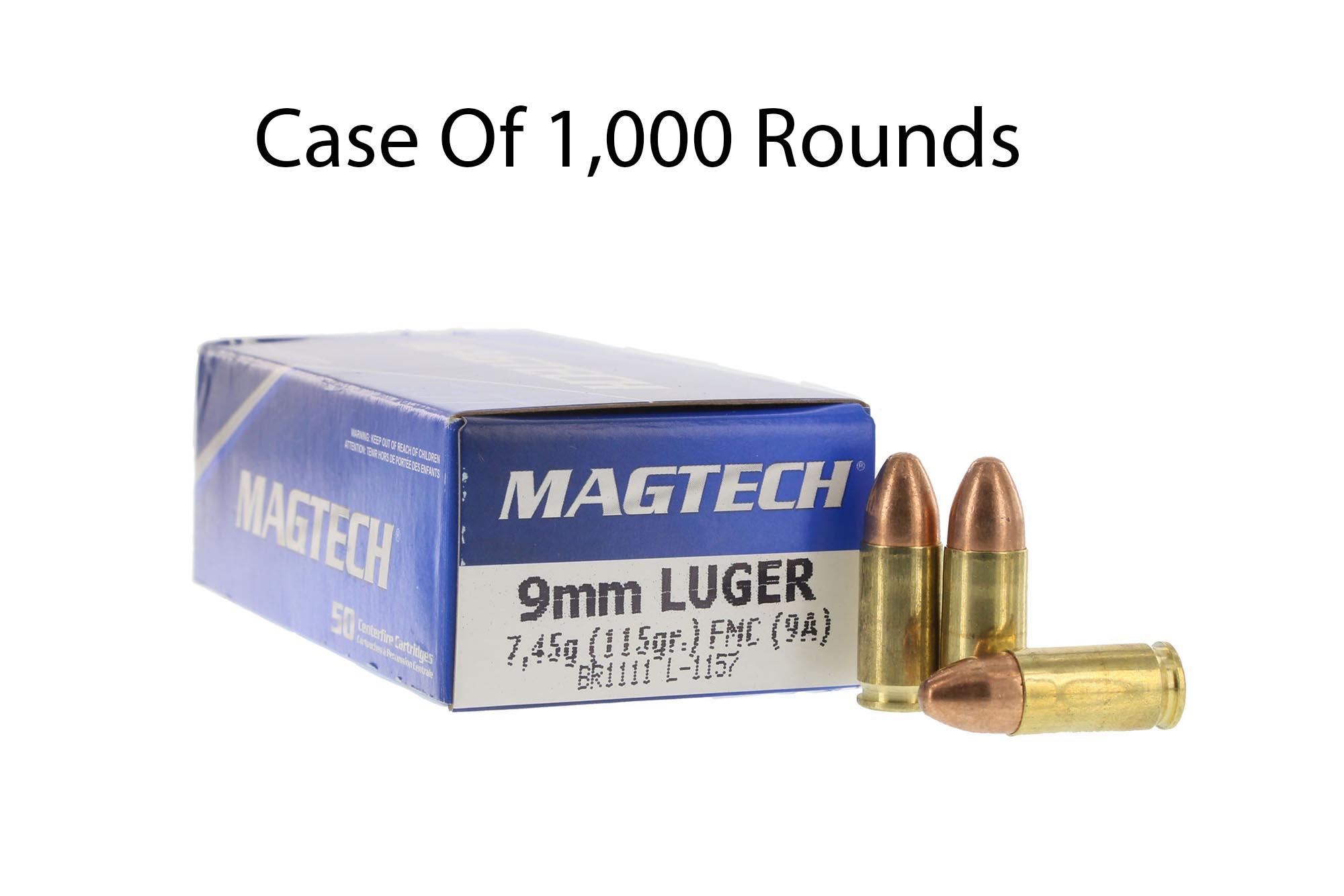 Magtech 9mm Luger 115gr FMJ Ammo - Case of 1000